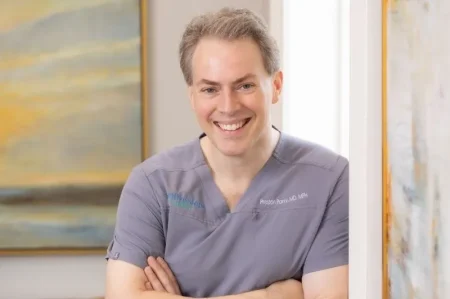 Reproductive endocrinologist inside Hattiesburg, MS fertility clinic offering advanced fertility treatments